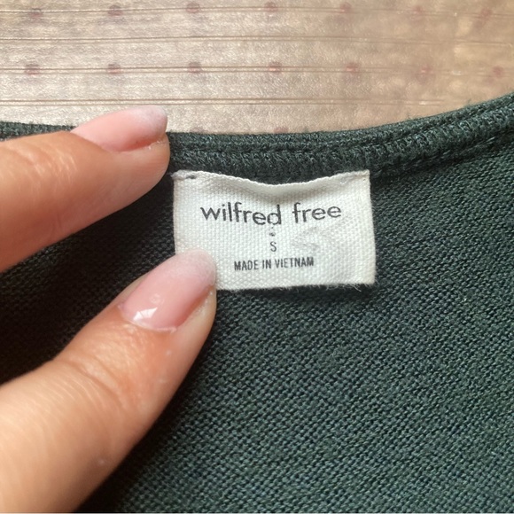 Wilfred Dark Green Lynx Ruched Long Sleeve Crop Top Size S - Picture 3 of 4